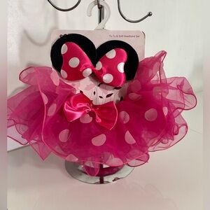 Poppy & Plum Disney MINNIE MOUSE Hot Pink Polka Dot Tutu Ears Baby Toddler NWT